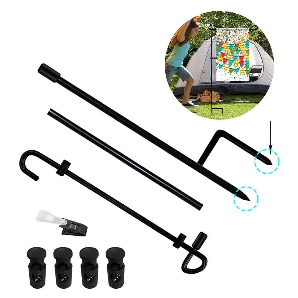 Mástil y soporte para bandera de jardín