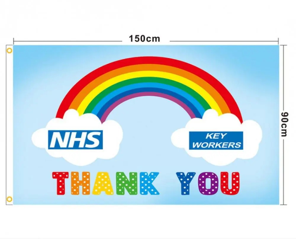 Gracias banderas del NHS del arco iris