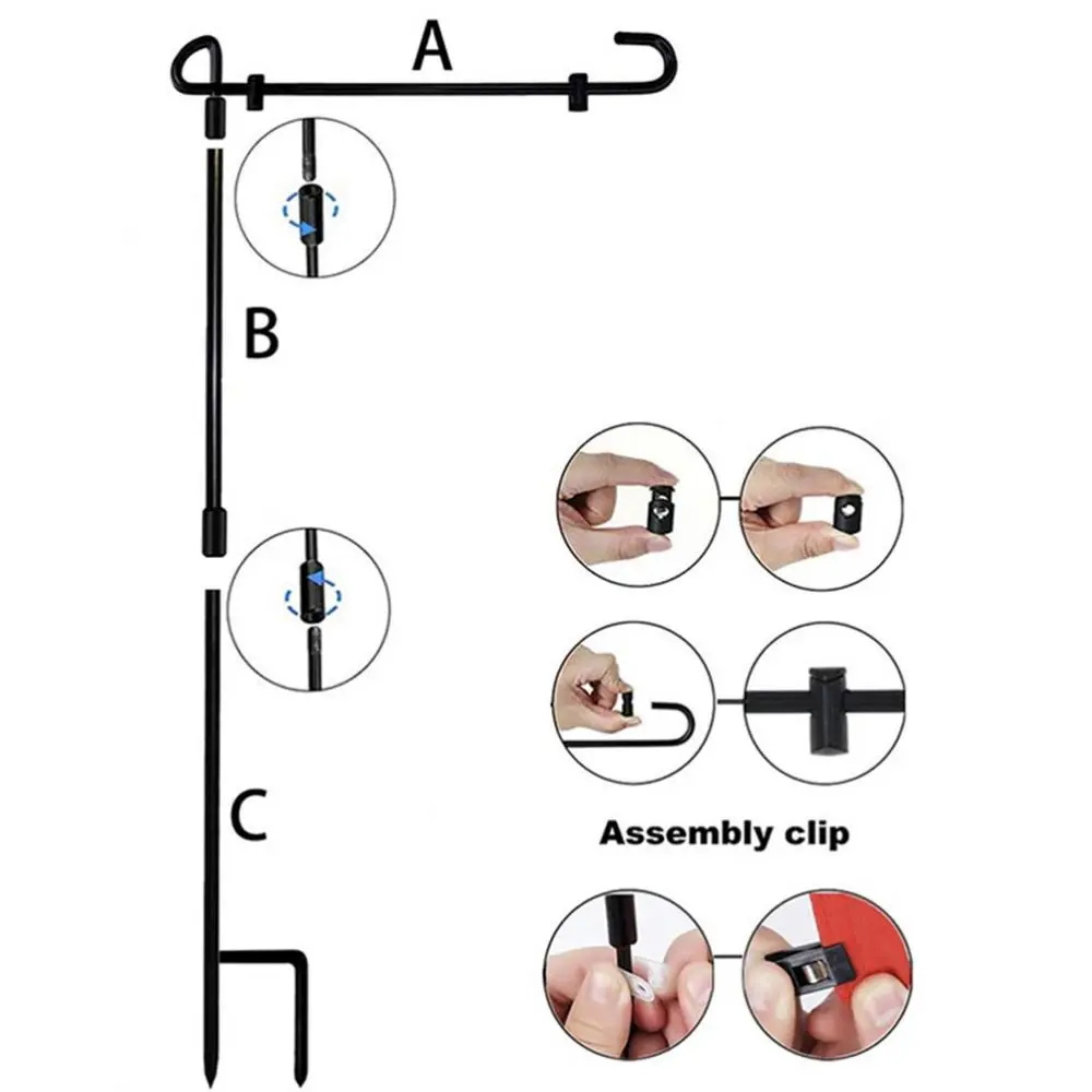 Mástil y soporte para bandera de jardín