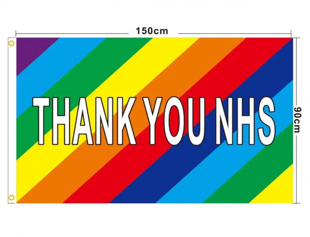Gracias banderas del NHS del arco iris