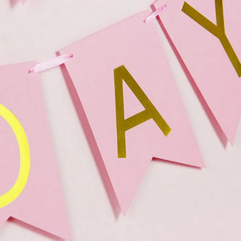 Banderín de papel feliz cumpleaños bandera