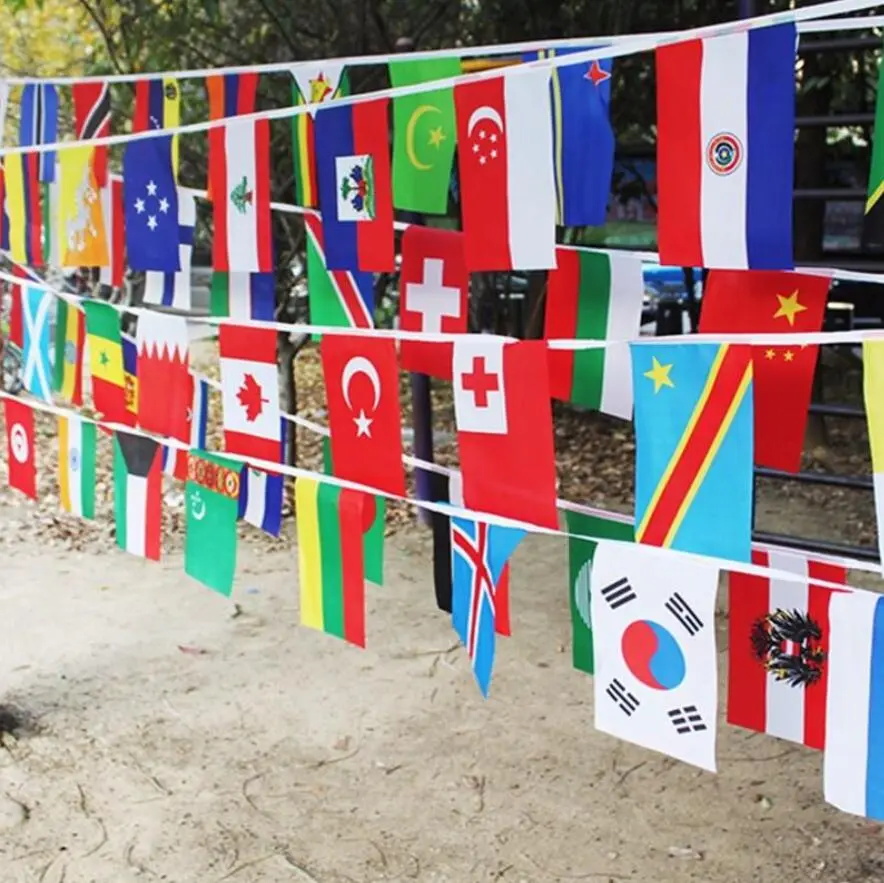 100 países empavesado banderas